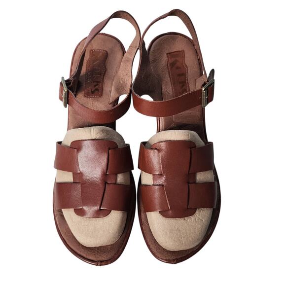 Korks by Kork Ease Emilie Womens Brown Wedge Platform Strappy Sandal 9 40 - Picture 1 of 11